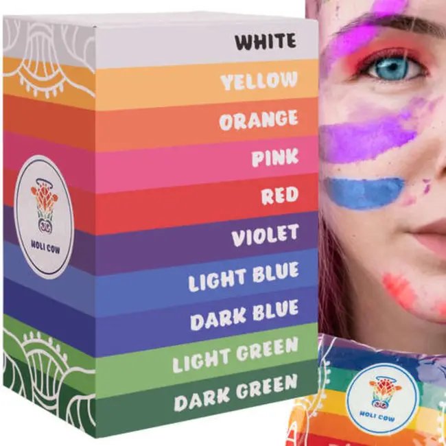 Holi Cow Kleurrijk Holi Poeder - Veilig en Levendig voor Elk Feest!