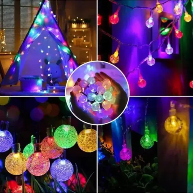 Gardlov Solar Lichtslinger met Lampionnen - Warm Wit, Waterbestendig, 3,5m Lang