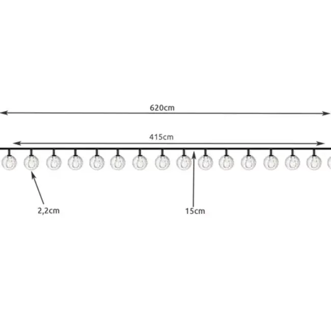 Gardlov Solar Lichtslinger met Lampionnen - Warm Wit, Waterbestendig, 3,5m Lang