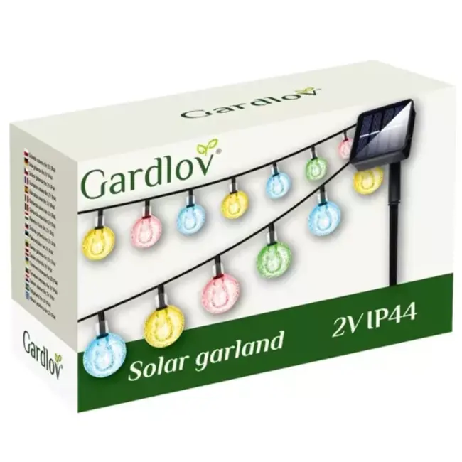 Gardlov Solar Lichtslinger met Lampionnen - Warm Wit, Waterbestendig, 3,5m Lang