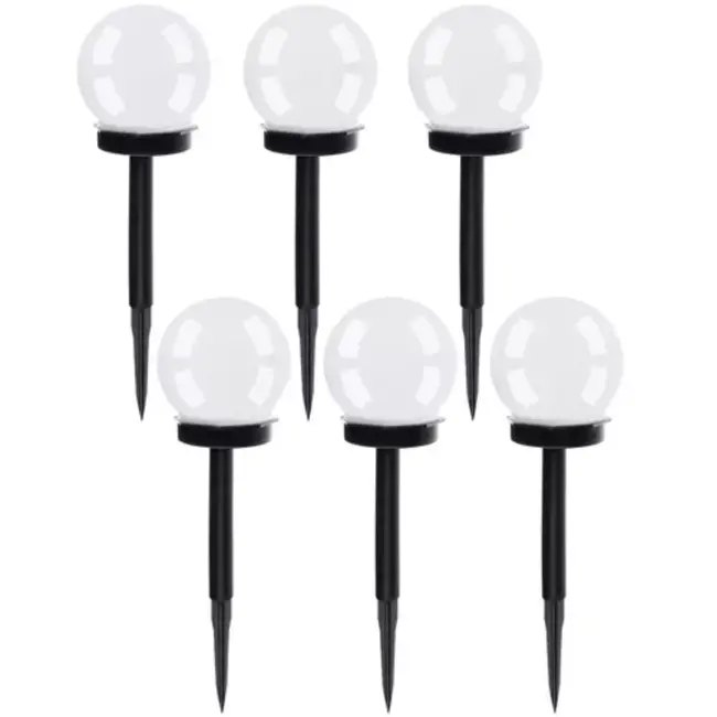 Gardlov Solar Tuinlampen Kogelvorm Set van 6 - Automatisch en Energiezuinig