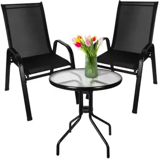 Gardlov Balkon Meubelset: Tafel en 2 Stoelen - Perfect voor Kleine Ruimtes