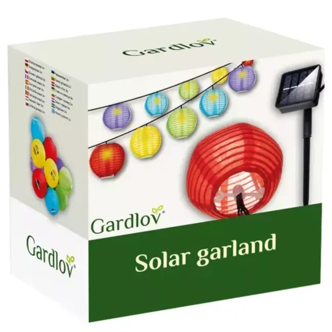 Gardlov  Solar Garland 3,5m met Kleurrijke Lichtbollen - Duurzaam en Sfeervol - 10 Lichtbollen