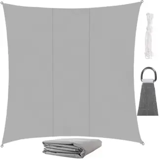 Gardlov Grijs Zonneschermzeil 3.6x3.6m - Uitstekende Schaduw en Bescherming