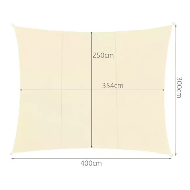 Gardlov Beige Zonneschermzeil 3x4m - Perfecte Schaduw en UV-bescherming