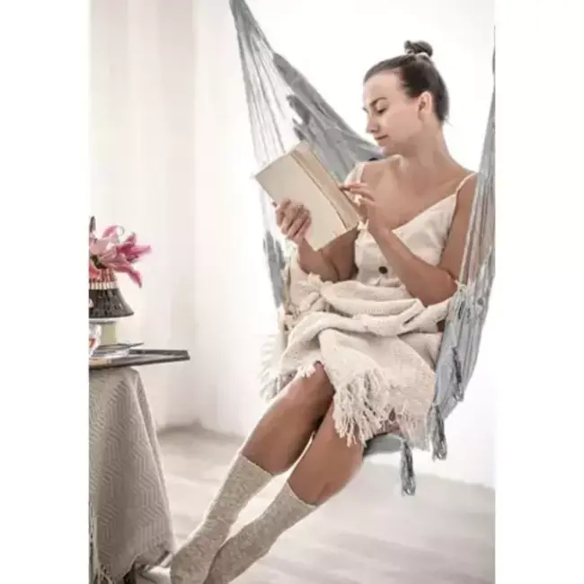 Gardlov Grijze Braziliaanse Hangstoel met Kussens - Ultieme Relaxatie