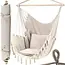 Gardlov Beige Braziliaanse Hangstoel met Kussens - Luxe Ontspanning in Uw Tuin