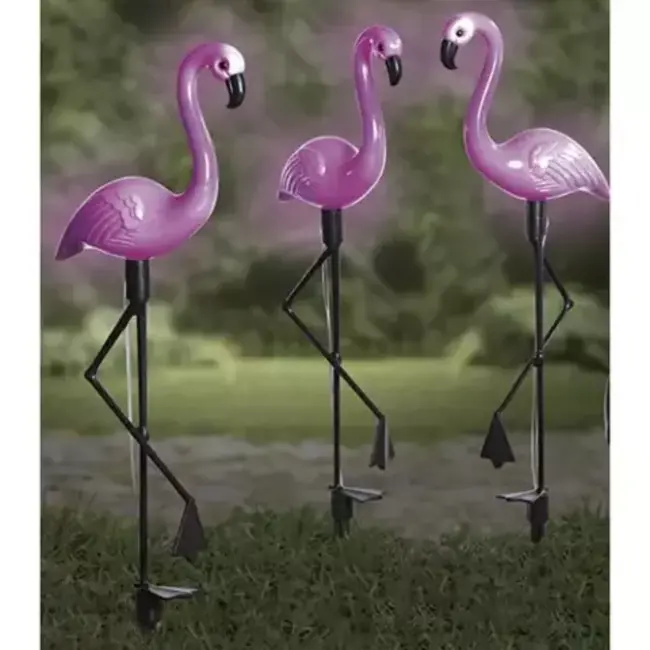 Gardlov Solar Flamingo Lampen Set van 3 - Duurzaam en Sfeervol voor de Tuin