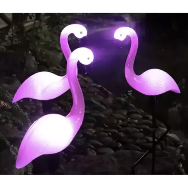 Gardlov Solar Flamingo Lampen Set van 3 - Duurzaam en Sfeervol voor de Tuin