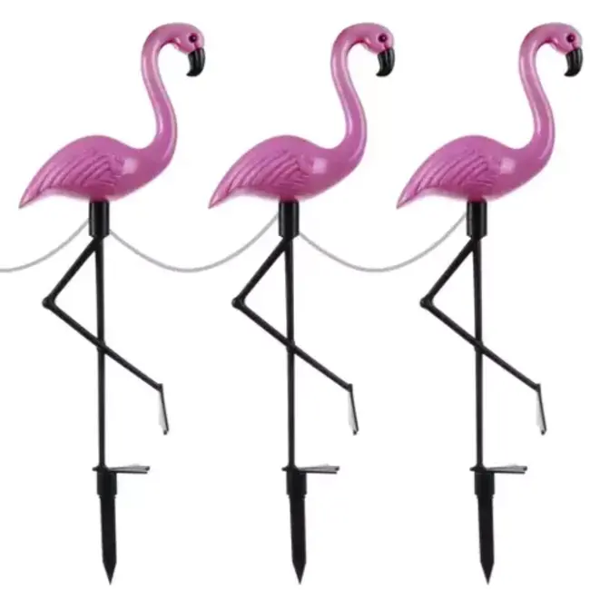 Gardlov Solar Flamingo Lampen Set van 3 - Duurzaam en Sfeervol voor de Tuin