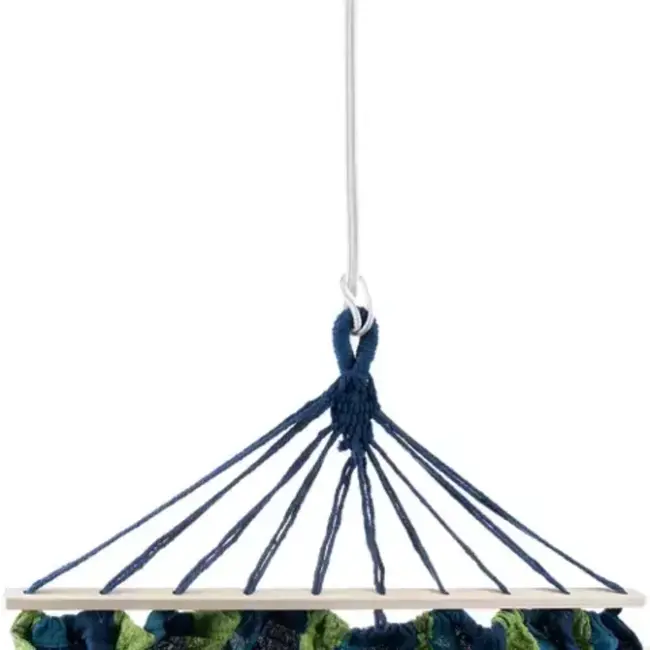 Gardlov Tweepersoons Tuinhangmat 260x160 cm - Blauw/Groen - Inclusief Montage Touwen