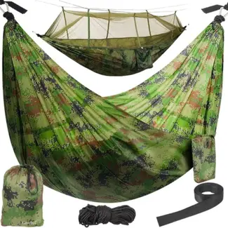 Gardlov Toeristenhangmat met Muskietennet - Lichtgewicht en Compact - 150 kg Draaggewicht