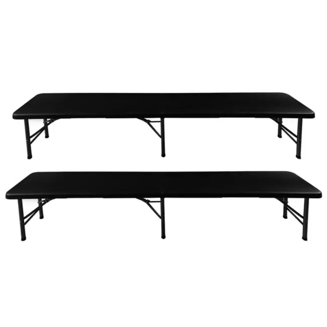 Gardlov Opvouwbare Tuintafel met 2 Banken - 180 cm - Zwart - Ideaal voor Outdoor Evenementen
