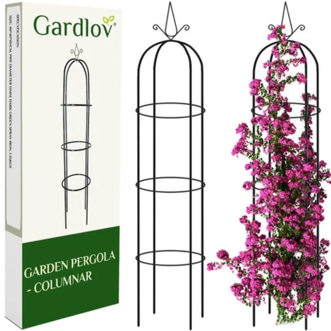 Gardlov Pergola Tuin - Kolomvormig - Donkergroen - Steun voor Klimplanten - 197 x 40 cm