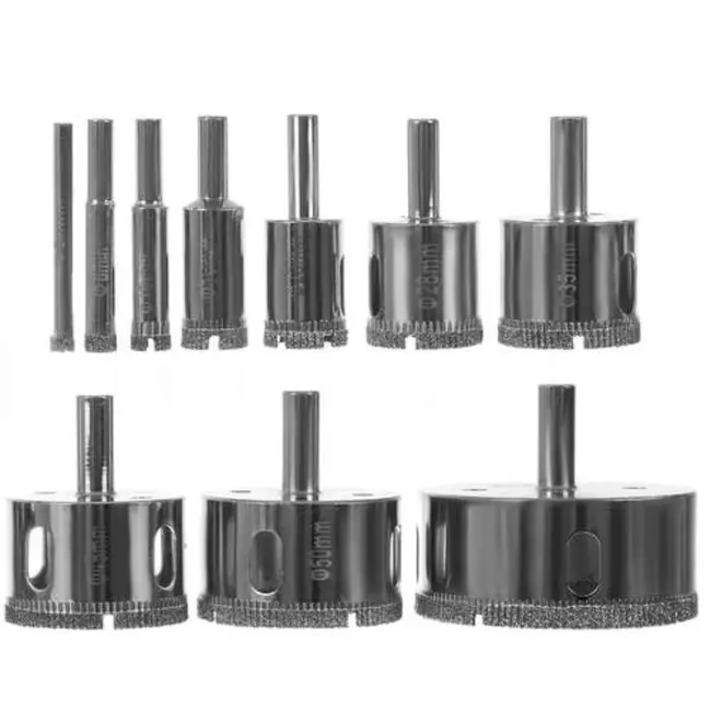 Bigstren 10-delige Diamantboorset voor Professionals - Ø 6, 8, 10, 16, 20, 28, 35, 45, 50 en 68 mm