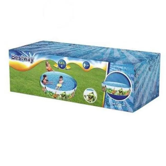 Bestway Zelfopzettende Zwembad 183x38 cm - Ideaal voor Kinderen - Veelkleurig en Duurzaam