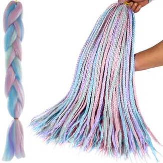 Soulima Synthetische Ombre Haarextensies - Violet/Blauw - 60 cm