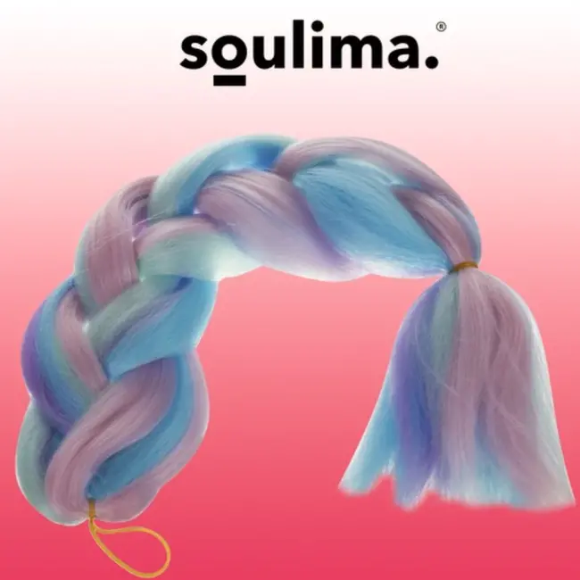 Soulima Synthetische Ombre Haarextensies - Violet/Blauw - 60 cm