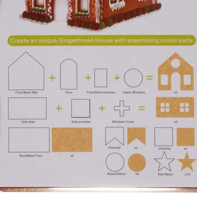 Ruhhy 10-delige Koekjesuitsteekset - Maak je Eigen Gingerbread Huisje