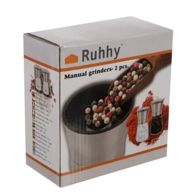Ruhhy Handmatige Zout- en Pepermolenset - Versheid in Elke Draai