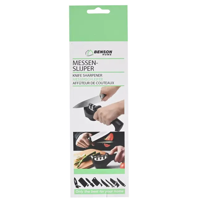 Benson Messenslijper - 3-staps slijpproces - Antislip basis - Voor links- en rechtshandigen