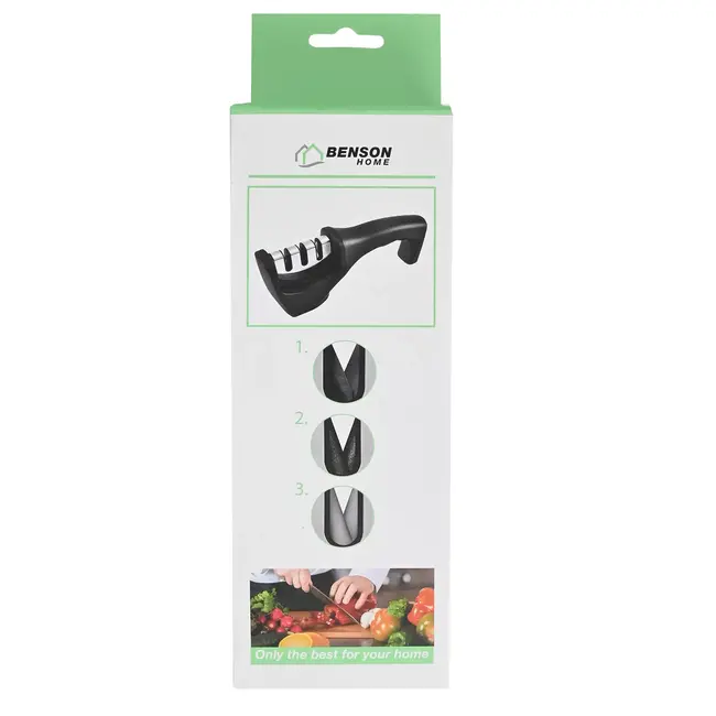 Benson Messenslijper - 3-staps slijpproces - Antislip basis - Voor links- en rechtshandigen