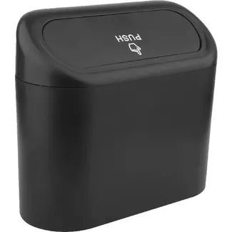 Benson Compact auto afvalbakje - geurdicht en anti-lek - 16 x 6.5 x 13.5 cm - zwart