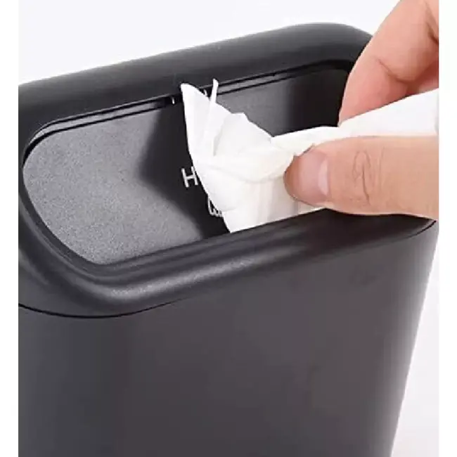 Benson Compact auto afvalbakje - geurdicht en anti-lek - 16 x 6.5 x 13.5 cm - zwart