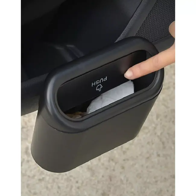 Benson Compact auto afvalbakje - geurdicht en anti-lek - 16 x 6.5 x 13.5 cm - zwart