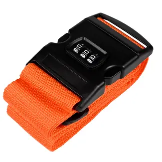 Benson Kofferspanband met cijferslot - 180 cm - oranje - extra beveiliging - eenvoudig instelbaar Benson Kofferspanband met cijferslot - 180 cm - oranje - extra beveiliging - eenvoudig instelbaar