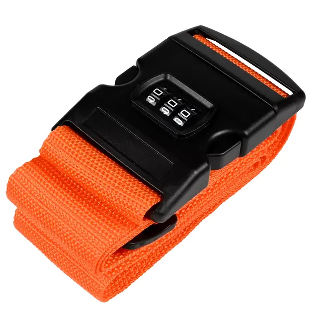 Benson Kofferspanband met cijferslot - 180 cm - oranje - extra beveiliging - eenvoudig instelbaar