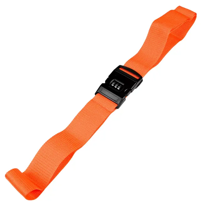 Benson Kofferspanband met cijferslot - 180 cm - oranje - extra beveiliging - eenvoudig instelbaar