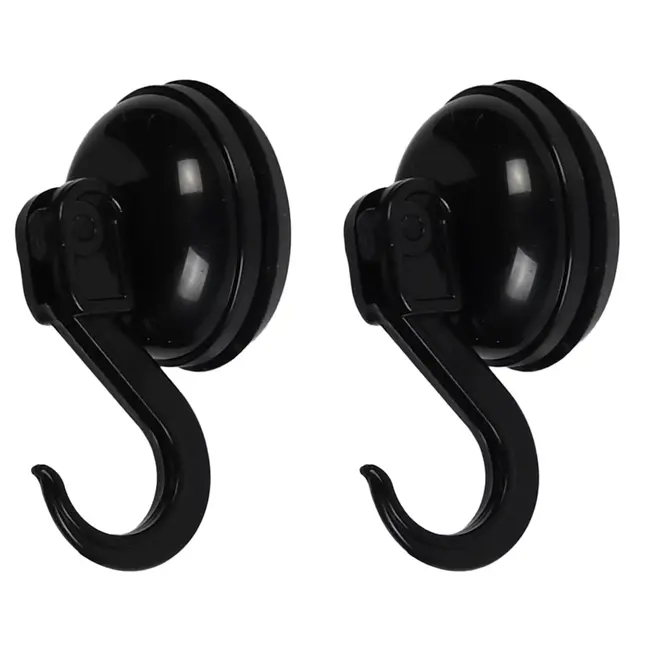 Benson Twee zuignaphaken - zwart - 35 mm - draagkracht tot 2 kg - set van 2