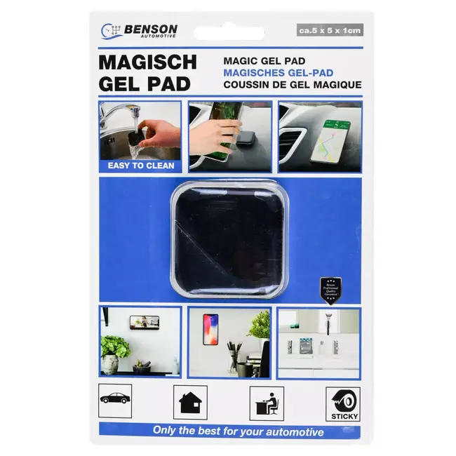 Benson Multifunctionele gel pad stickers - herbruikbaar en wasbaar - zwart mix - sterke kleefkracht