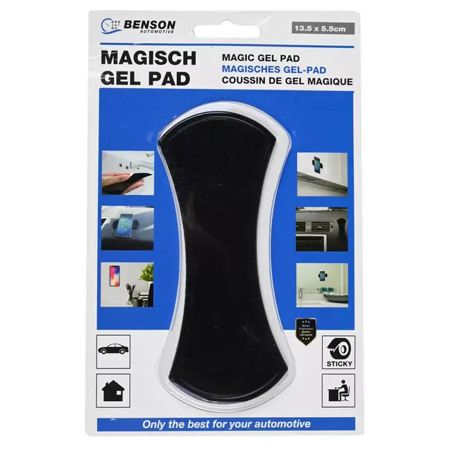 Benson Multifunctionele gel pad stickers - herbruikbaar en wasbaar - zwart mix - sterke kleefkracht