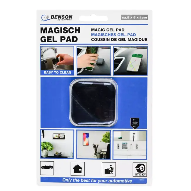 Benson Multifunctionele gel pad stickers - herbruikbaar en wasbaar - zwart mix - sterke kleefkracht