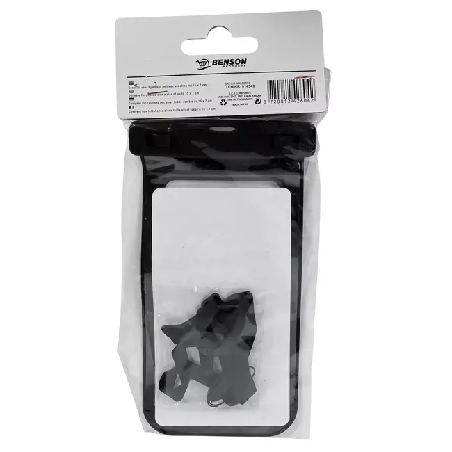 Benson Waterdichte telefoonhoes - meerdere ritsvakken - verstelbare riem - 17,5 x 14 cm - lichtgewicht