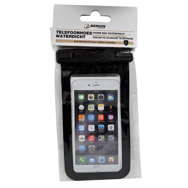 Benson Waterdichte telefoonhoes - meerdere ritsvakken - verstelbare riem - 17,5 x 14 cm - lichtgewicht