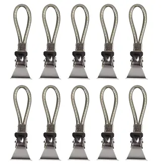 Benson Handdoekhouders - Multifunctionele textiel clips - Zwart - Set van 10 - Rubberen coating