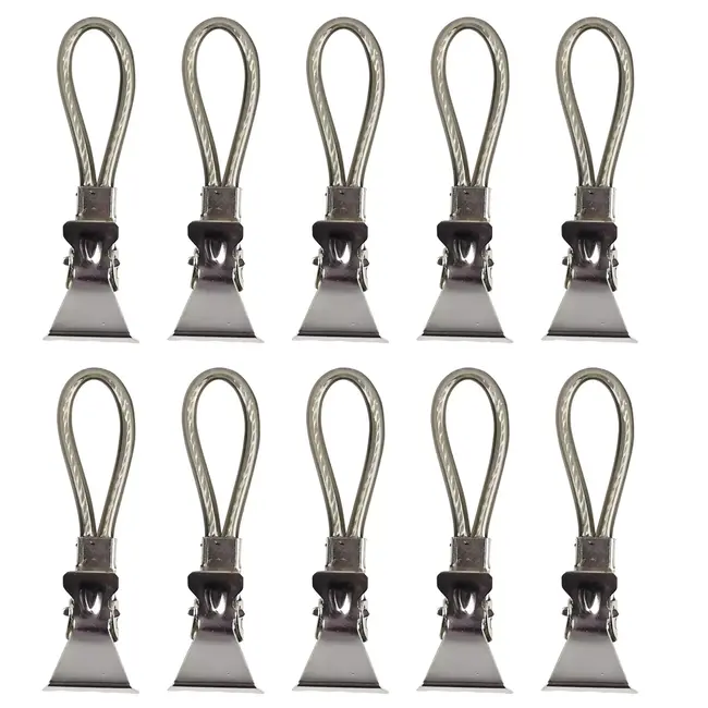 Benson Handdoekhouders - Multifunctionele textiel clips - Zwart - Set van 10 - Rubberen coating