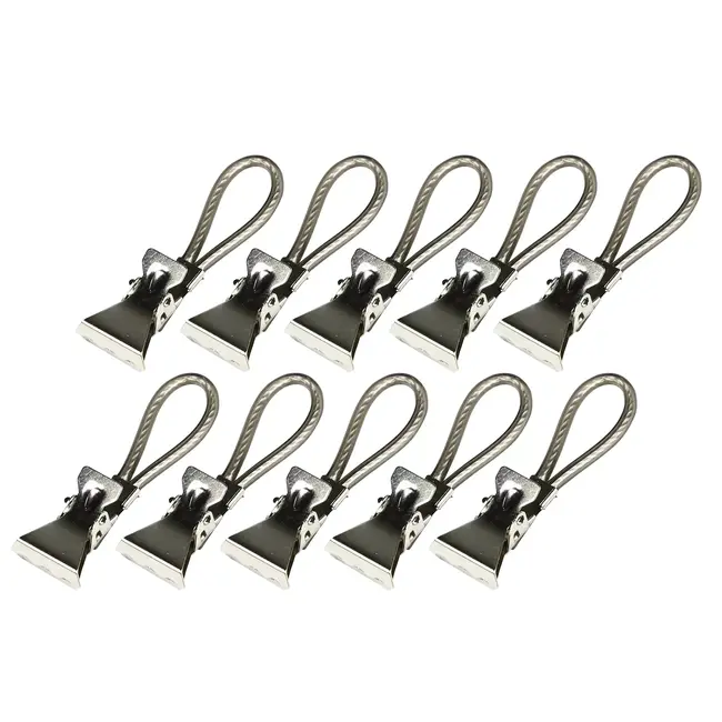 Benson Handdoekhouders - Multifunctionele textiel clips - Zwart - Set van 10 - Rubberen coating