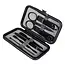 Benson 7-delige manicure set - compact - zwart - kunstleren etui - roestvrij staal