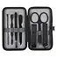 Benson 7-delige manicure set - compact - zwart - kunstleren etui - roestvrij staal