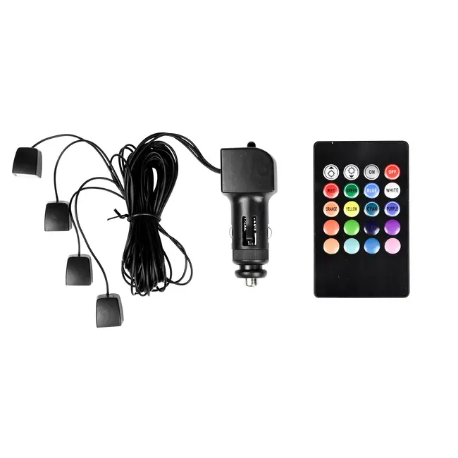 Benson Auto interieur verlichting - 16 kleuren - dimbaar - afstandsbediening - 12V