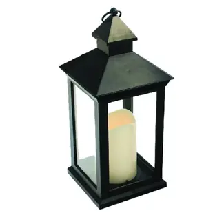Benson Lantaarn met LED Kaars - Sfeervol en Veilig - Zwart en Koper