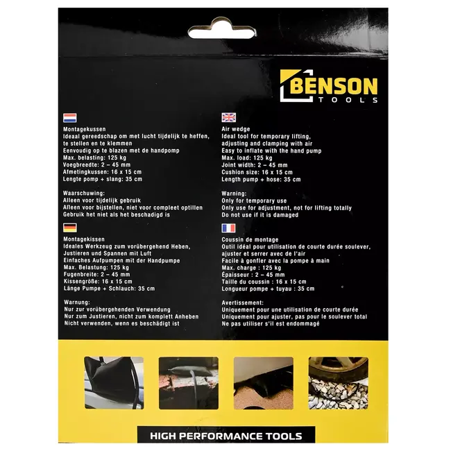 Benson Montagekussen - Heffen, Stellen & Klemmen - Compact & Krachtig - 16x15 cm