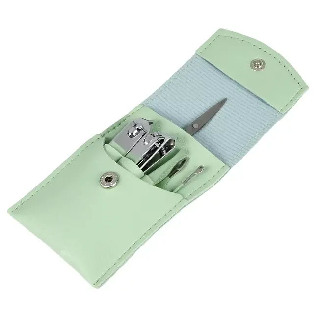 Benson Manicureset 7-delig - Compact - RVS - Kunstleren etui - Groen