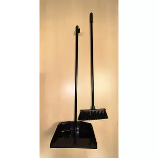 Benson Stoffer en blik op steel - Zwart - Efficiënt schoonmaken zonder bukken