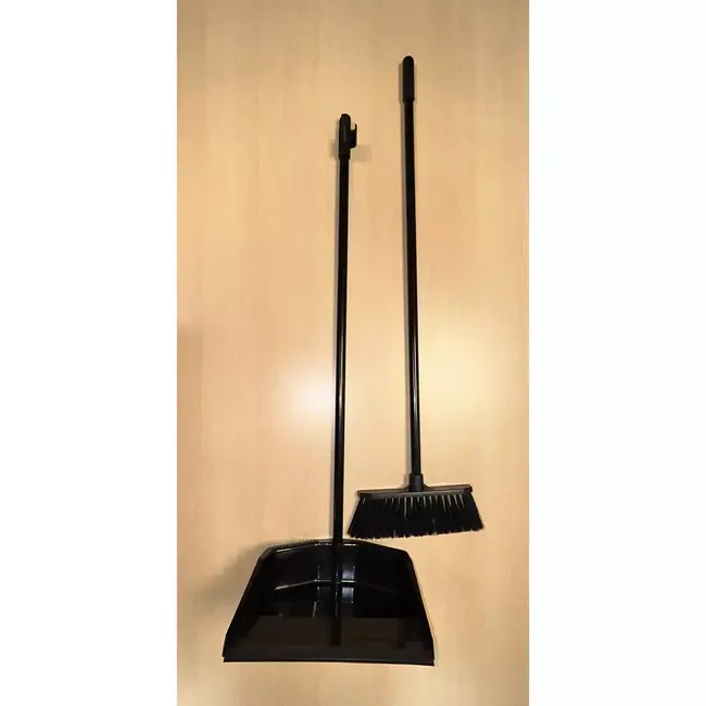 Benson Stoffer en blik op steel - Zwart - Efficiënt schoonmaken zonder bukken