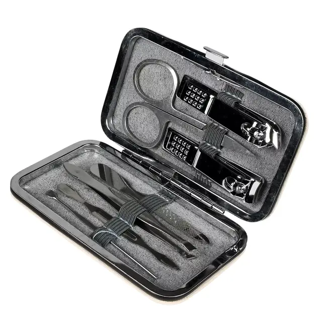 Benson 7-delige manicureset - stijlvol etui - roestvrijstaal - ideaal voor onderweg